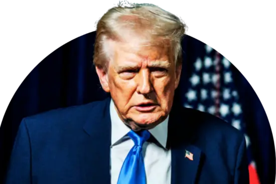 image of President Trump scowling