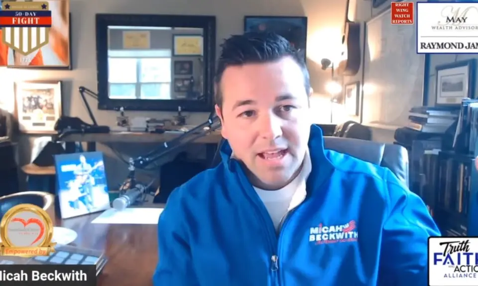 Micah Beckwith appearing on a "50 Day Fight" prayer call