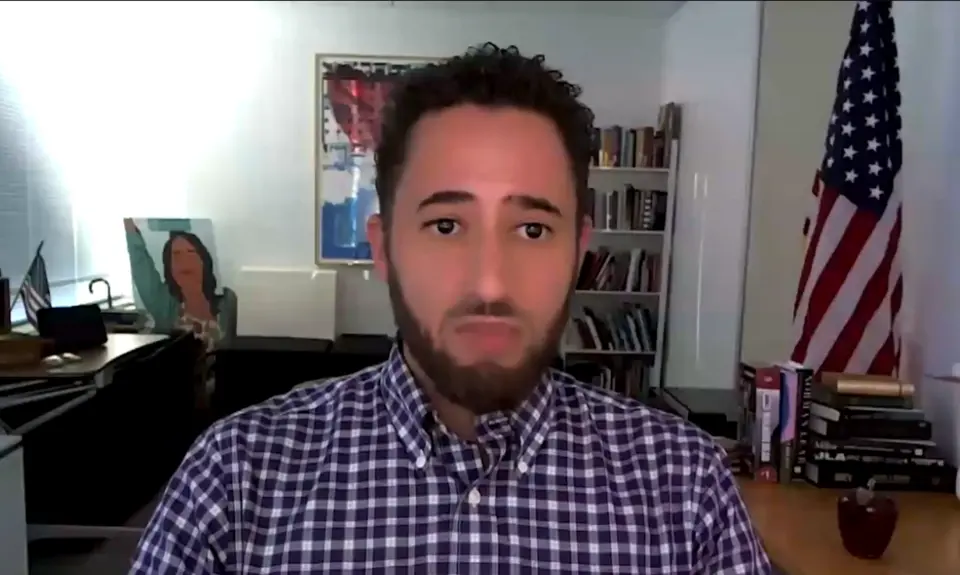 Svante Myrick on a Zoom member briefing