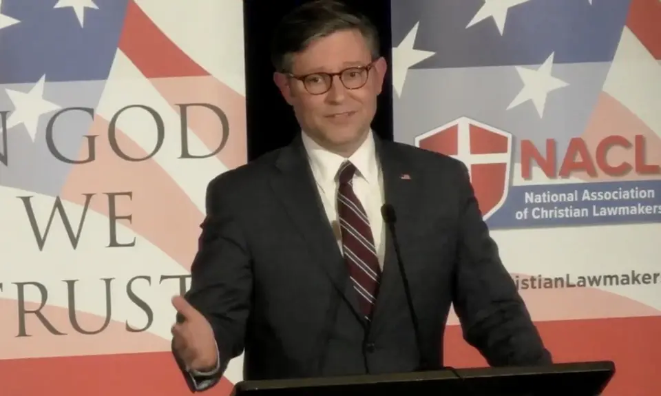 House Speaker Mike Johnson appears at conference by NACL