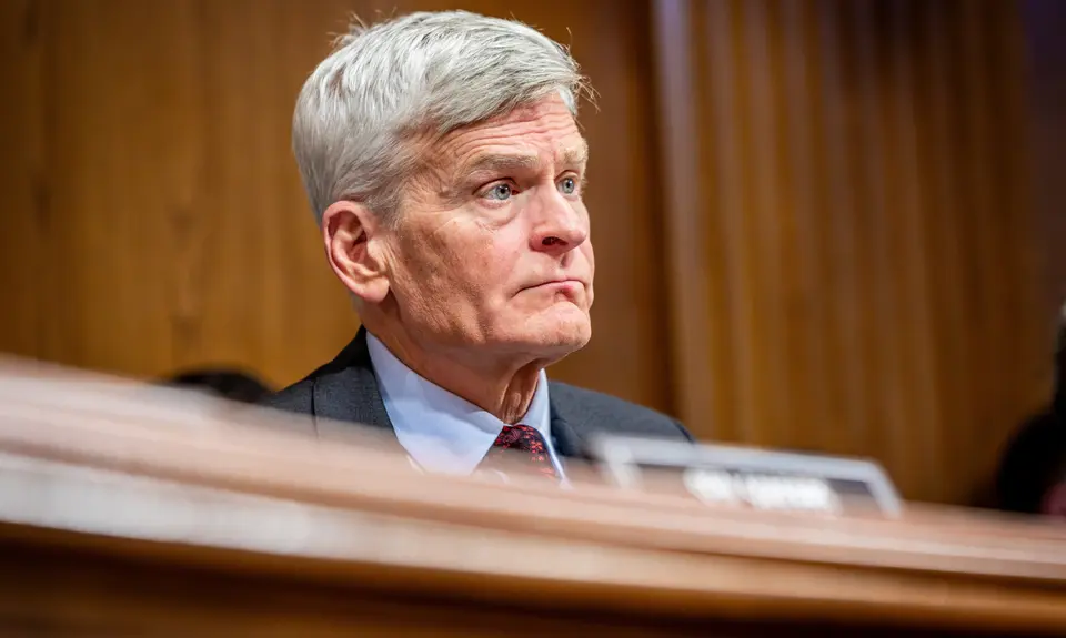 A photo of US Senator Cassidy, a white man with short gray hair, in a Senate hearing.