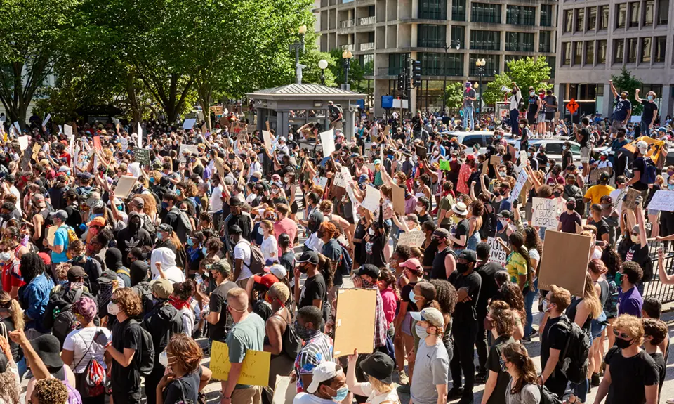 Protesters take the Black Lives Matter cause to Capitol Hill on and the White House on a second day of DC protests against the police brutality in the death of George Floyd.