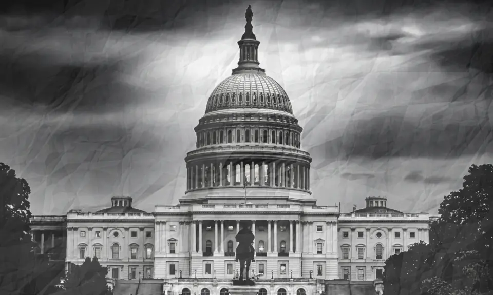 Ominous picture of the U.S. Capitol building.