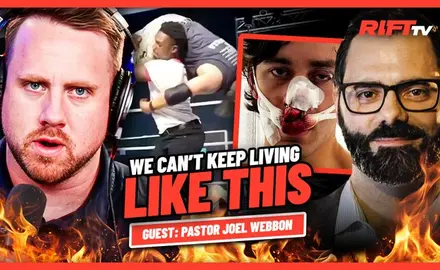 Screengrab of Elijah Schaffer and Joel Webbon program