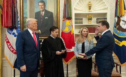 President Donald J. Trump holds a swearing in ceremony in the Oval Office, Thursday, March 6, 2025. (Official White House Photo by Joyce N. Boghosian.)