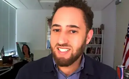 Svante Myrick on a Zoom healthcare policy briefing.