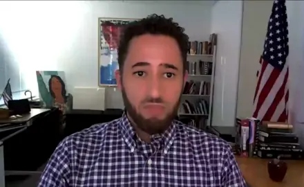 Svante Myrick on a Zoom member briefing