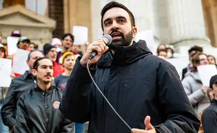 Zohran Mamdani at the Resist Fascism Rally in Bryant Park on Oct 27th 2024 