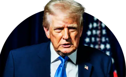 image of President Trump scowling