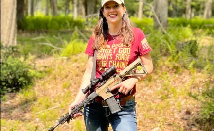 Stephanie Borowicz with assault rifle