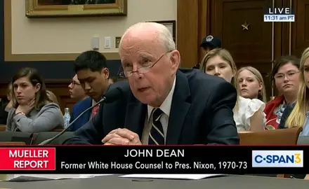 John Dean speaks during a committee meeting.