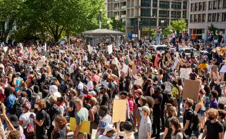 Protesters take the Black Lives Matter cause to Capitol Hill on and the White House on a second day of DC protests against the police brutality in the death of George Floyd.