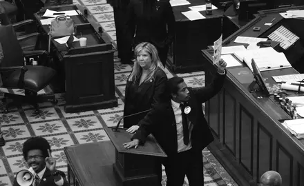 Reps. Pearson, Johnson, and Jones on the TN State House floor.