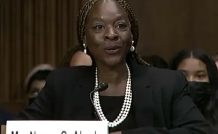 Nancy Abudu at a confirmation hearing.