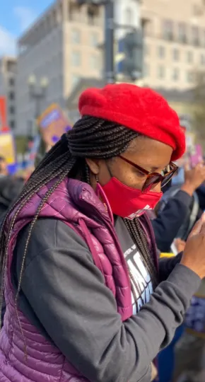 Young activist at a protest.