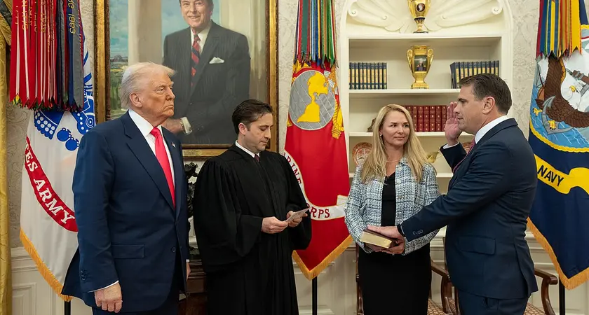 President Donald J. Trump holds a swearing in ceremony in the Oval Office, Thursday, March 6, 2025. (Official White House Photo by Joyce N. Boghosian.)