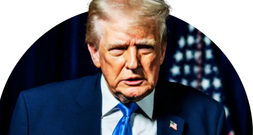 image of President Trump scowling