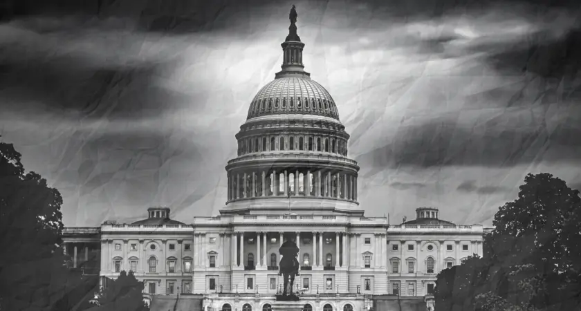 Ominous picture of the U.S. Capitol building.