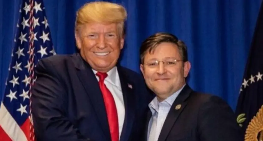 Donald Trump and Mike Johnson.