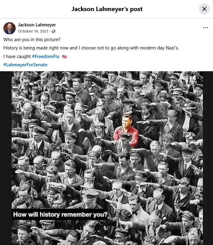 Jackson Lahmeyer Facebook Post II