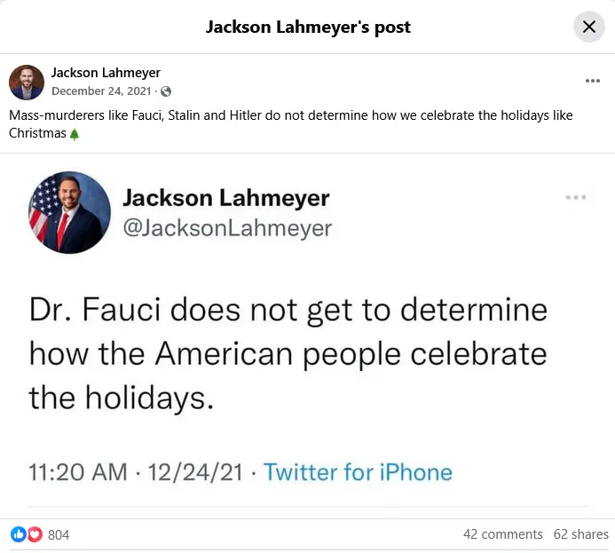 Jackson Lahmeyer Facebook Post III