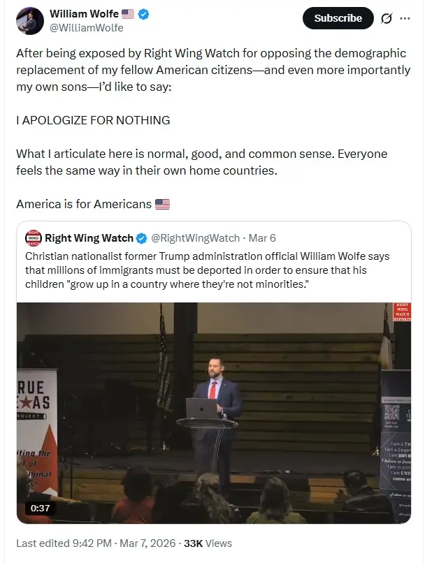 Tweet From William Wolfe