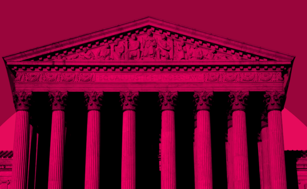 Red stylized photo of the Supreme Court