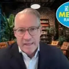 Eric Metaxas faces the camera, screen includes graphic with text The Eric Metaxas Radio Show