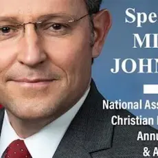 Flyer announcing Mike Johnson speaking at the National Association of Christian Lawmakers