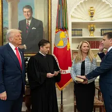 President Donald J. Trump holds a swearing in ceremony in the Oval Office, Thursday, March 6, 2025. (Official White House Photo by Joyce N. Boghosian.)