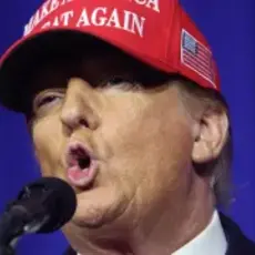 Donald Trump delivering a speech