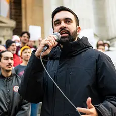  Zohran Mamdani at the Resist Fascism Rally in Bryant Park on Oct 27th 2024 