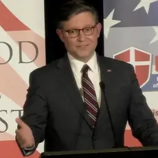 House Speaker Mike Johnson appears at conference by NACL