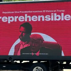 PFAW billboard Vance on Trump