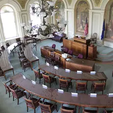 The interior of the New Hampshire Senate chamber