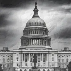 Ominous picture of the U.S. Capitol building.