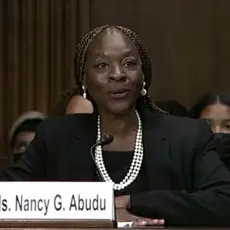 Nancy Abudu at a confirmation hearing.